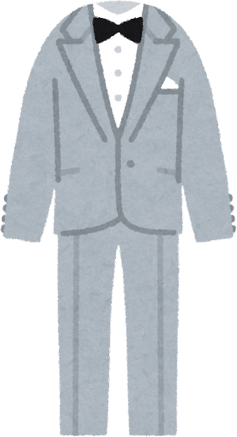 Illustration of Grey Tuxedo Suit